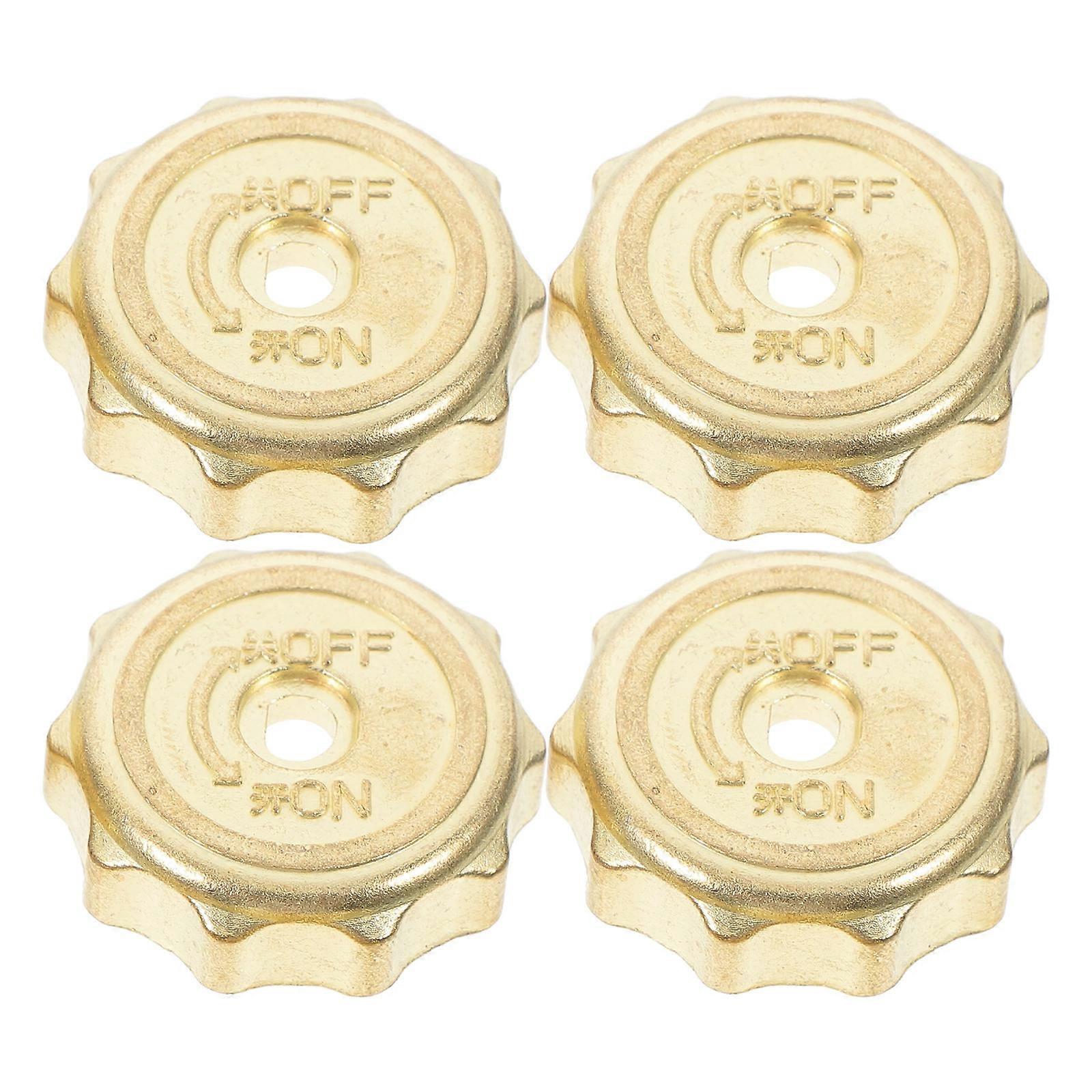 Metal Stove Knobs for Gas Control Function 4Pcs Golden Iron Replacement