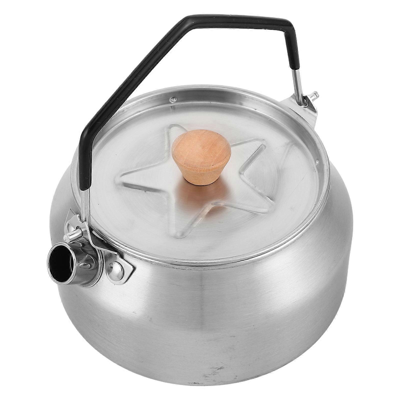 Stainless Steel Camping Kettle for Quick Boiling 4Pcs Portable Set