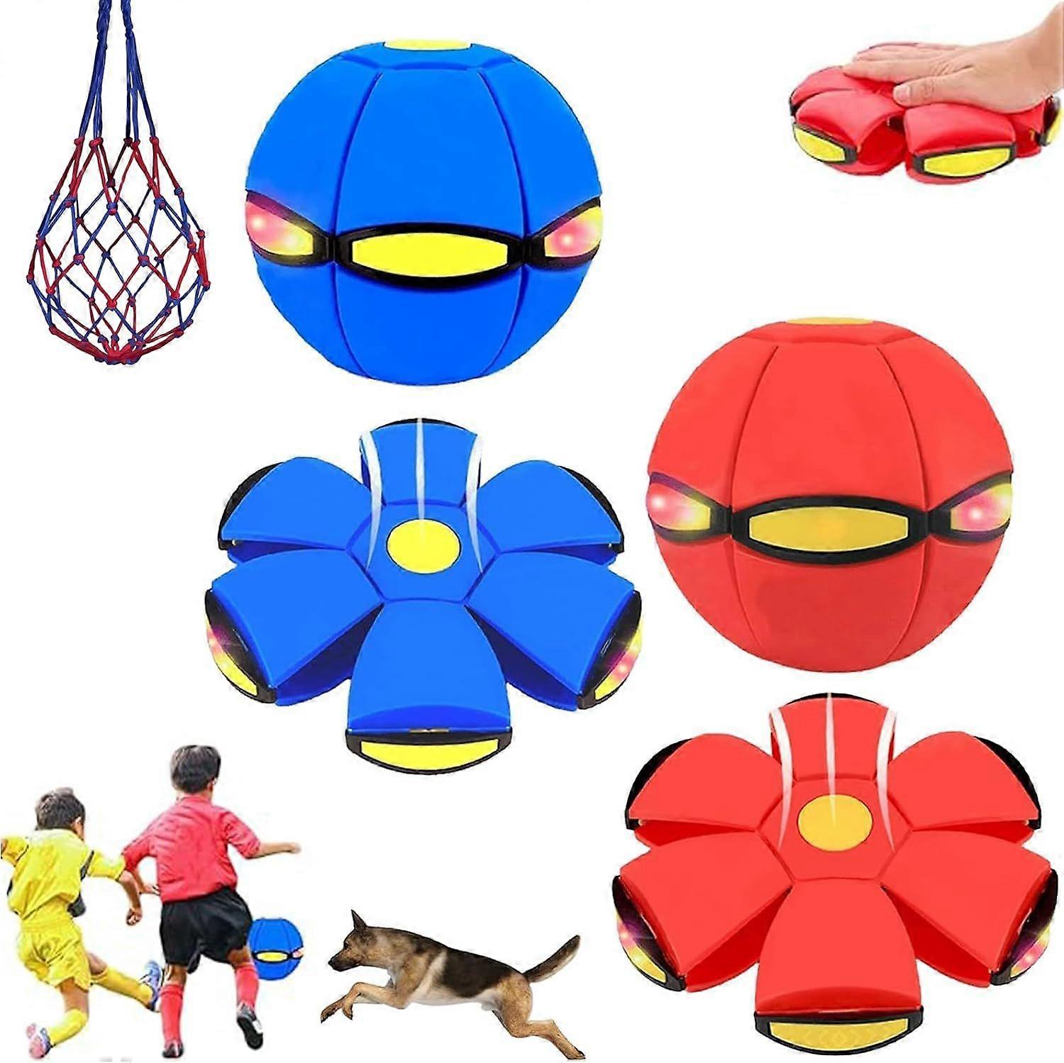 Quality Dual-Form Magic Metaball & Flying Saucer, Magic Ball, Switchable Children Bouncing Ball Toy with 6 LED Lights for Kids