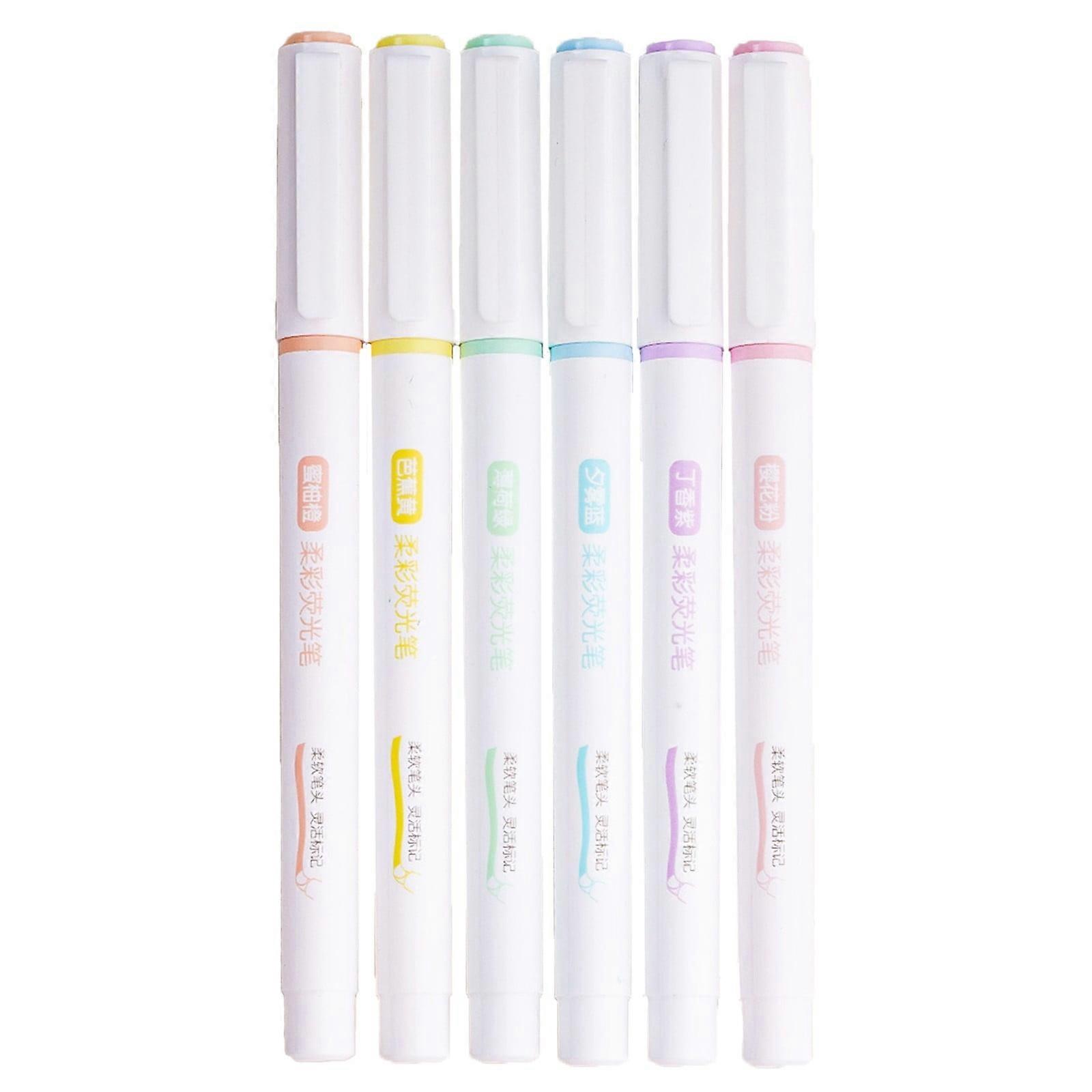 JWDX Highlighters 6 Pack, Pastel Chisel Tip Markers, No Bleed, Quick Dry, for Journaling & Study, Compatible with Bible