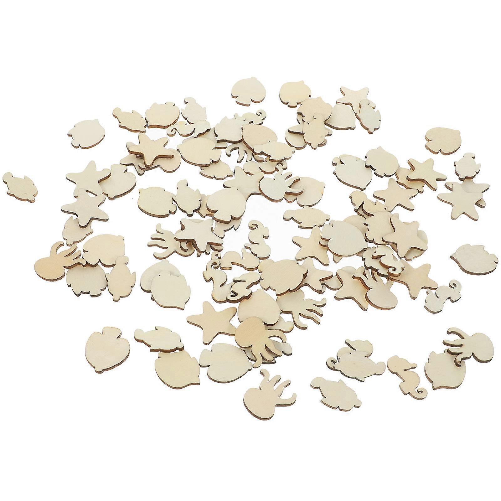 Wooden Cutouts for DIY Crafts with Premium Wood Material and Smooth Touch 100pcs Random Pattern