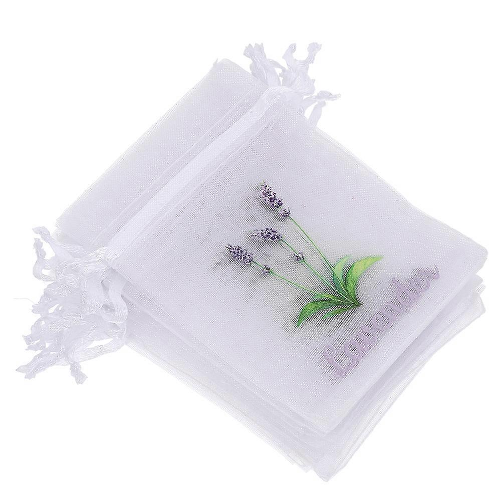Lavender Sachet Bags White Mesh Drawstring Bags for Storage 50Pcs