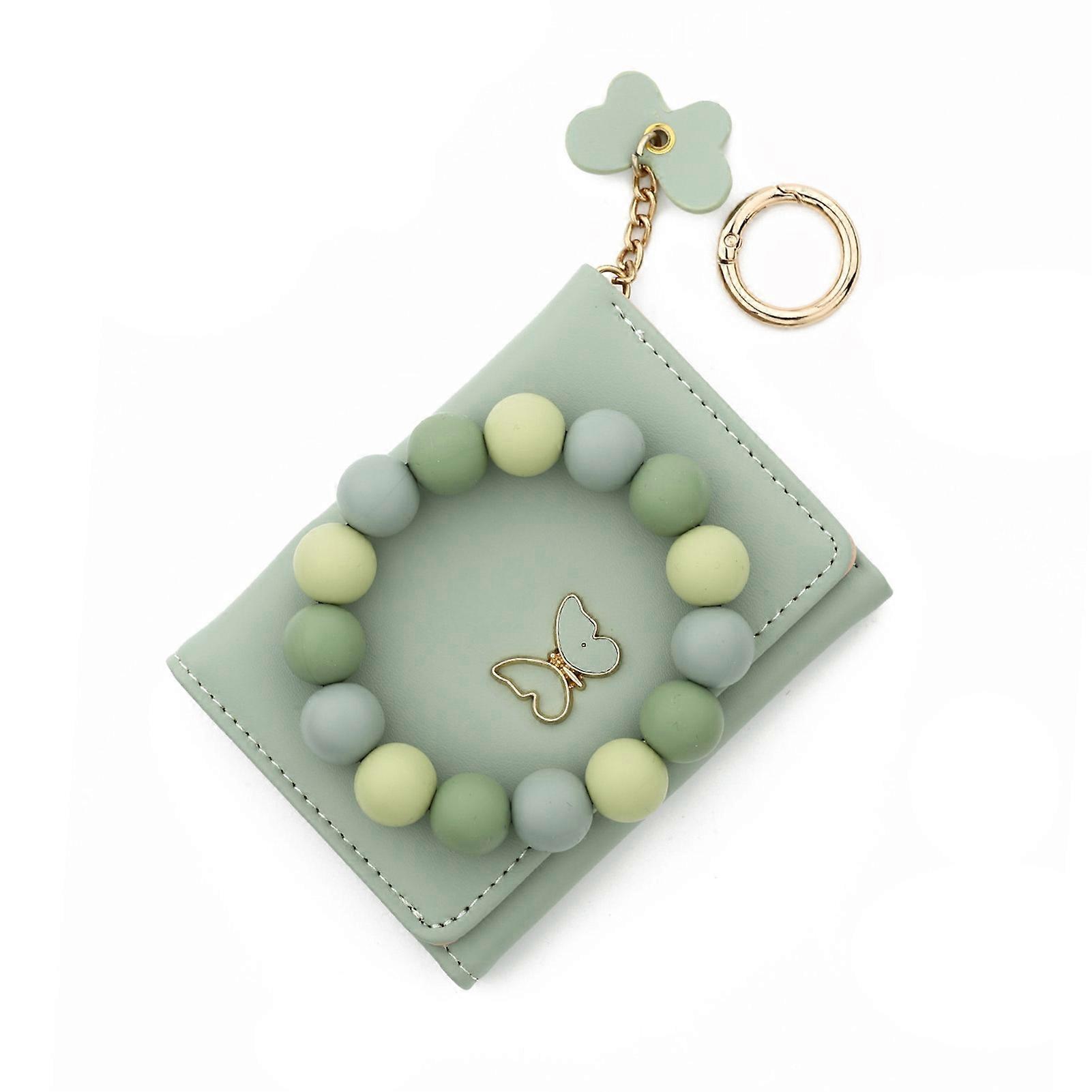 Women's Wristlet Wallet Boho Style Beaded Wristlet Card Holder with Butterfly Charm Bracelet