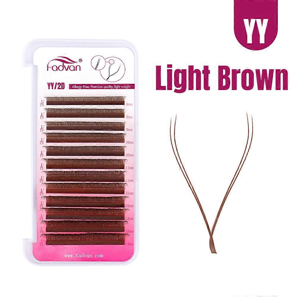 Fadvan Brown YY Lashes YY Shape Eyelashes Extension Soft Natural