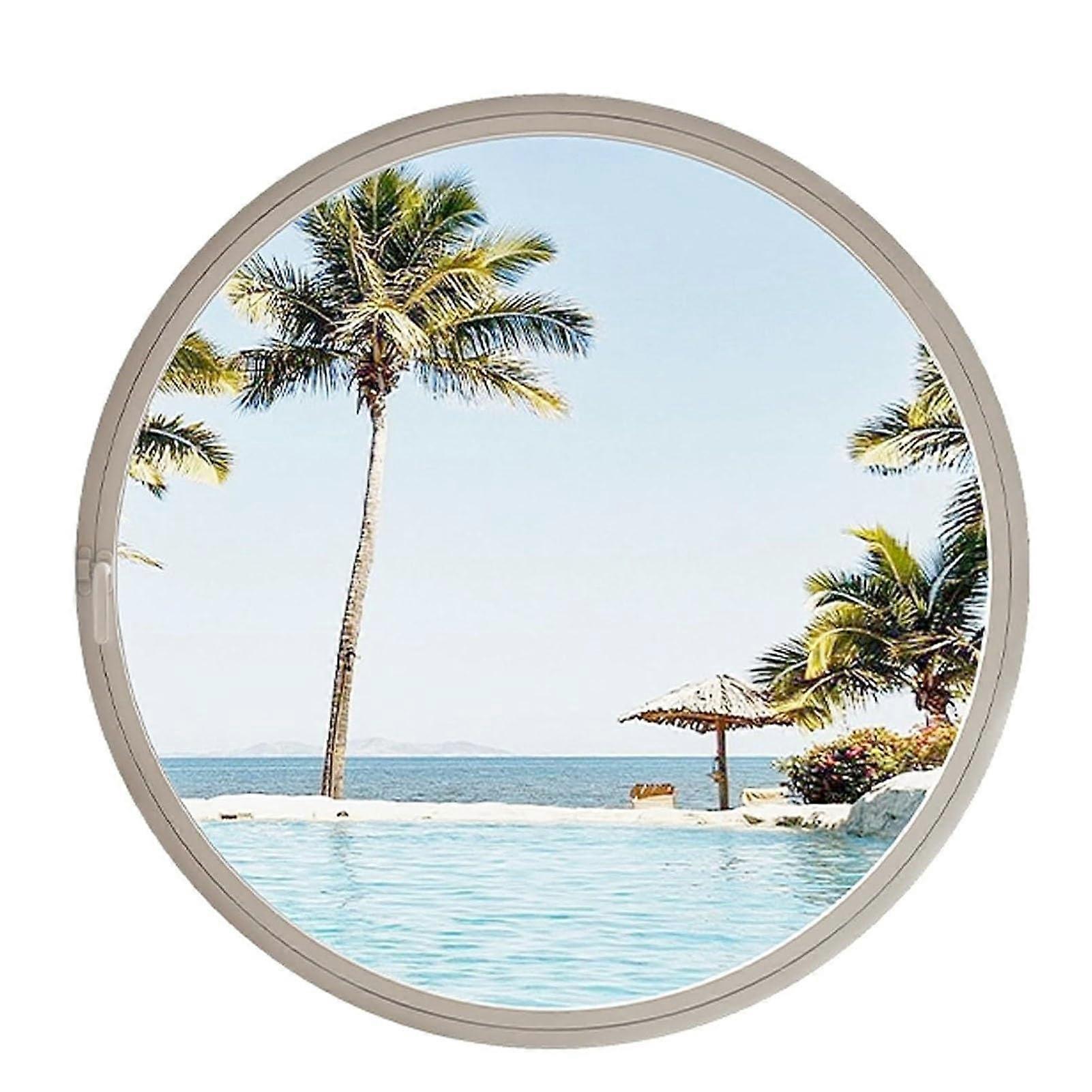 Round Rotating Window 70cm Tempered Glass Porthole with 360° Rotation Waterproof Steel Frame