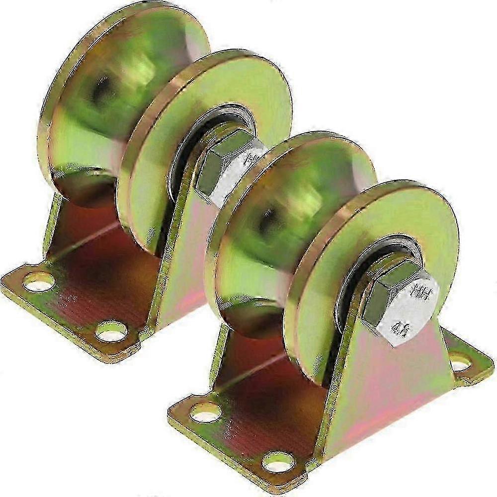 2-Pack 50mm U-Groove Sliding Gate Wheels for Inverted Track Systems