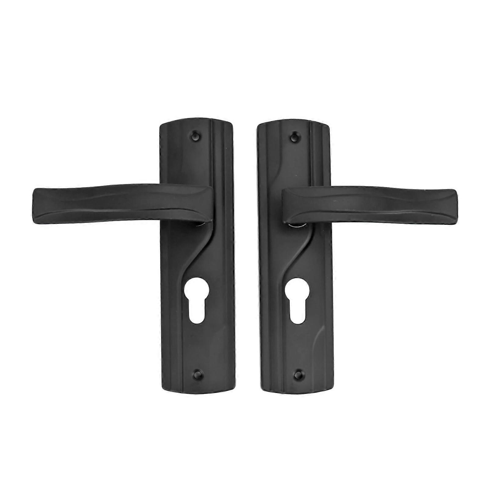 Black Bedroom Door Lock Set with Thickened Ergonomic Handle and Manganese Steel Security Keys