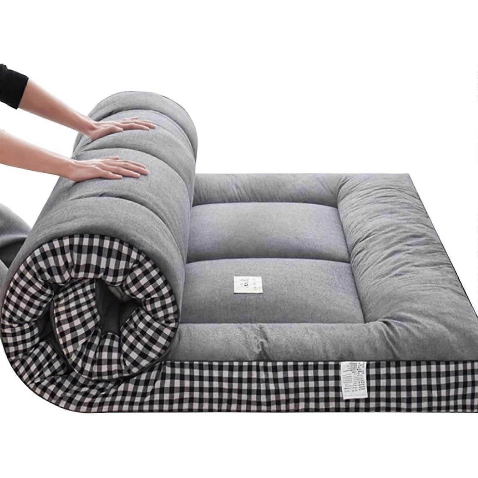 Japanese Futon Mattress Twin Full Queen, Foldable Tatami Floor Mattress with Breathable Cotton and Spine Support