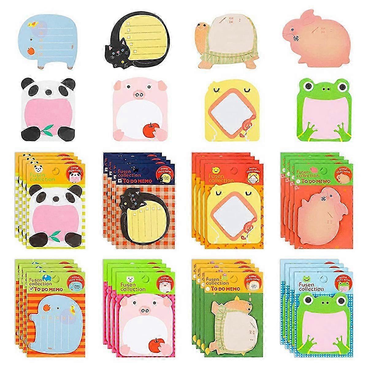 Cute Sticky Notes 640 Sheets (32 Pieces) Mini Animal Sticky Notes Set