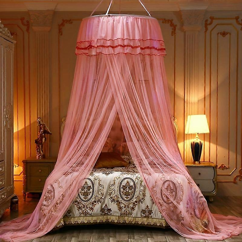 Dome Ceiling-Mounted Round Princess Mosquito Net Polyester for Single Double Bed