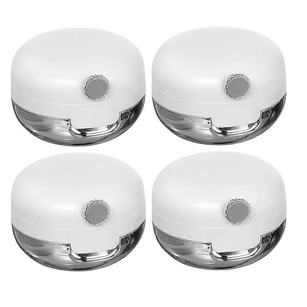 Lip Balm Jars with Built-in Mirror for Refillable Use 12Pcs White Plastic Containers