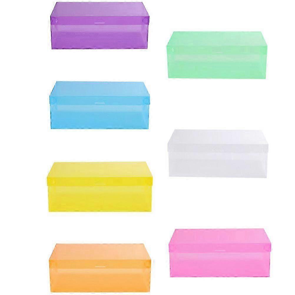 7Pcs Clear Plastic Shoe Storage Box Stackable Foldable Shoes Boxes Storage Container 25-26