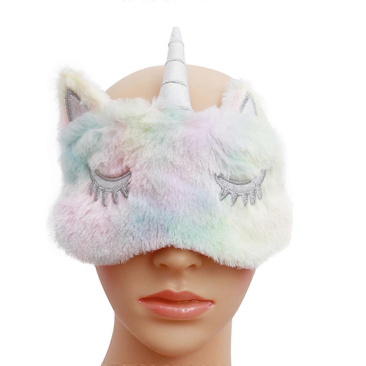 Unicorn Eye Mask Plush Eyeshade for Sleeping Use 4Pcs Assorted Color