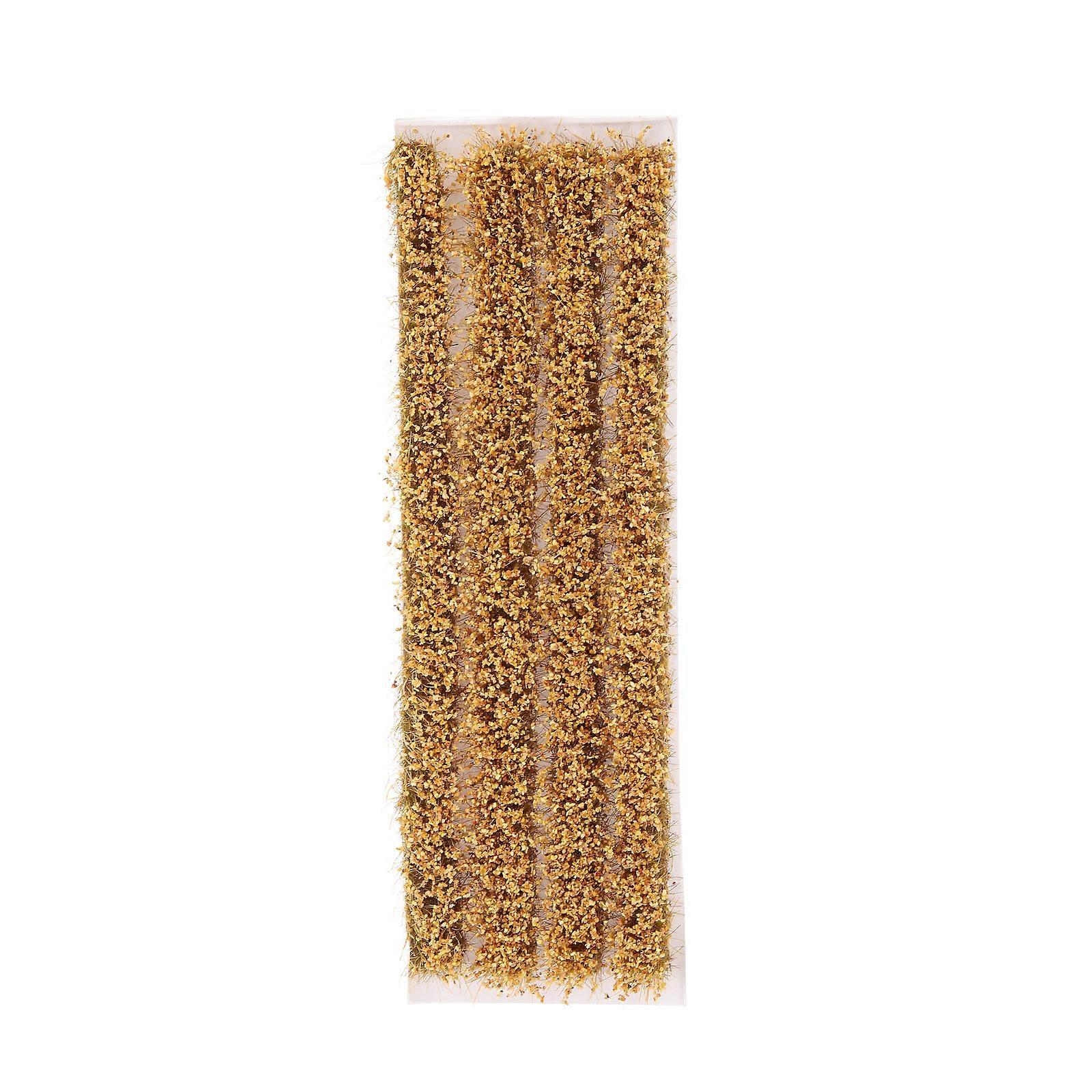 Golden Static Grass Strip Model Plastic for Landscape Decor 1Set