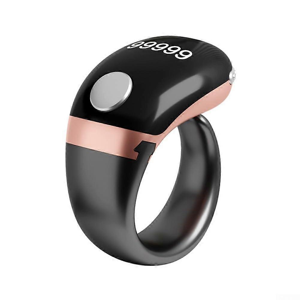 Digital Tally Counter Smart Ring with TypeC Fast Charging, Display, SelfLock, Adjustable Fit Gold