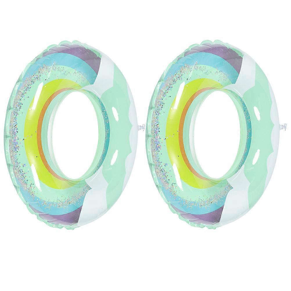 Sequin Swim Ring Floating for Children 4Pcs Inflatable Rainbow Cloud Pattern
