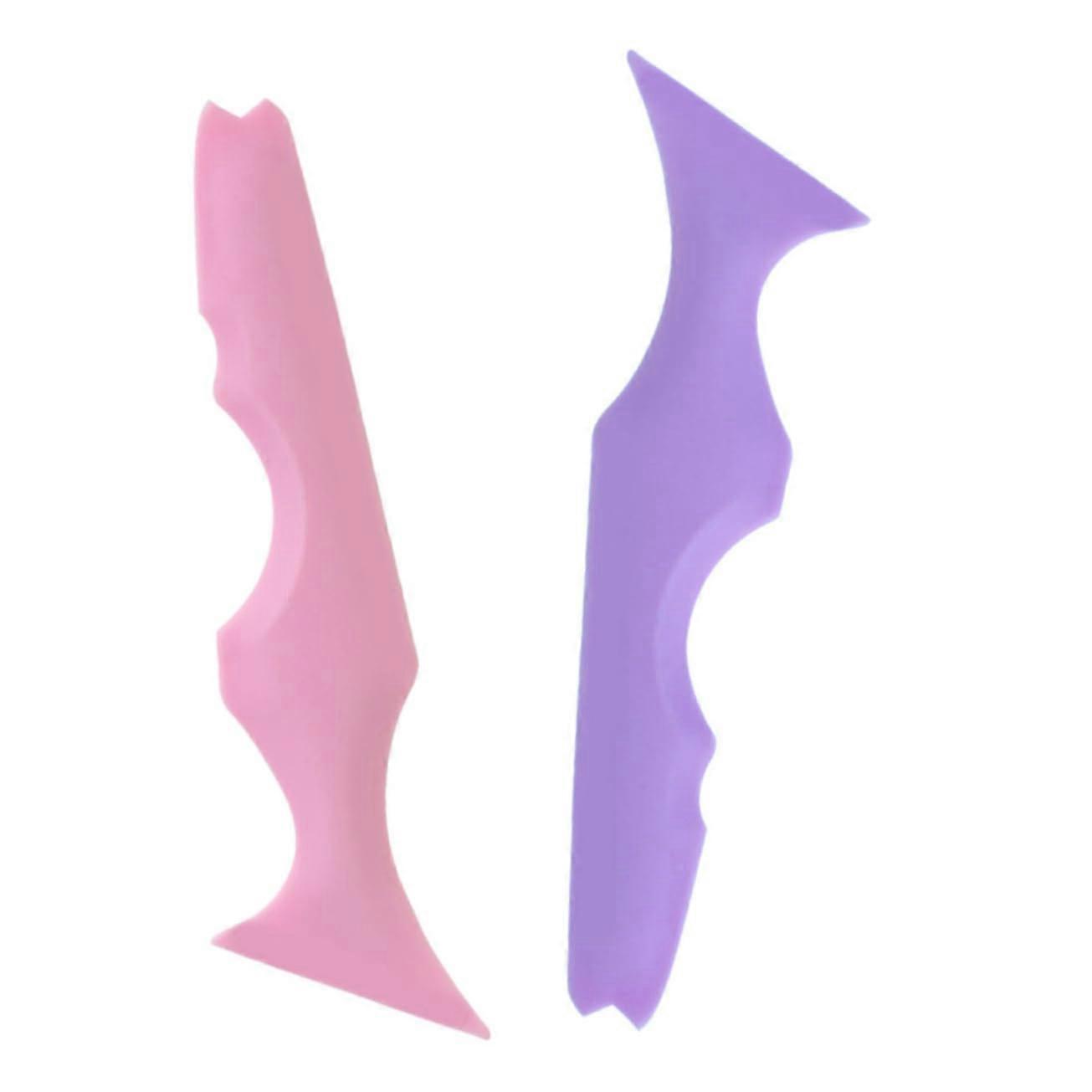 2pcs Reusable Silicone Makeup Stencil for Precise Eyeliner Eye Shadow Lipstick Application