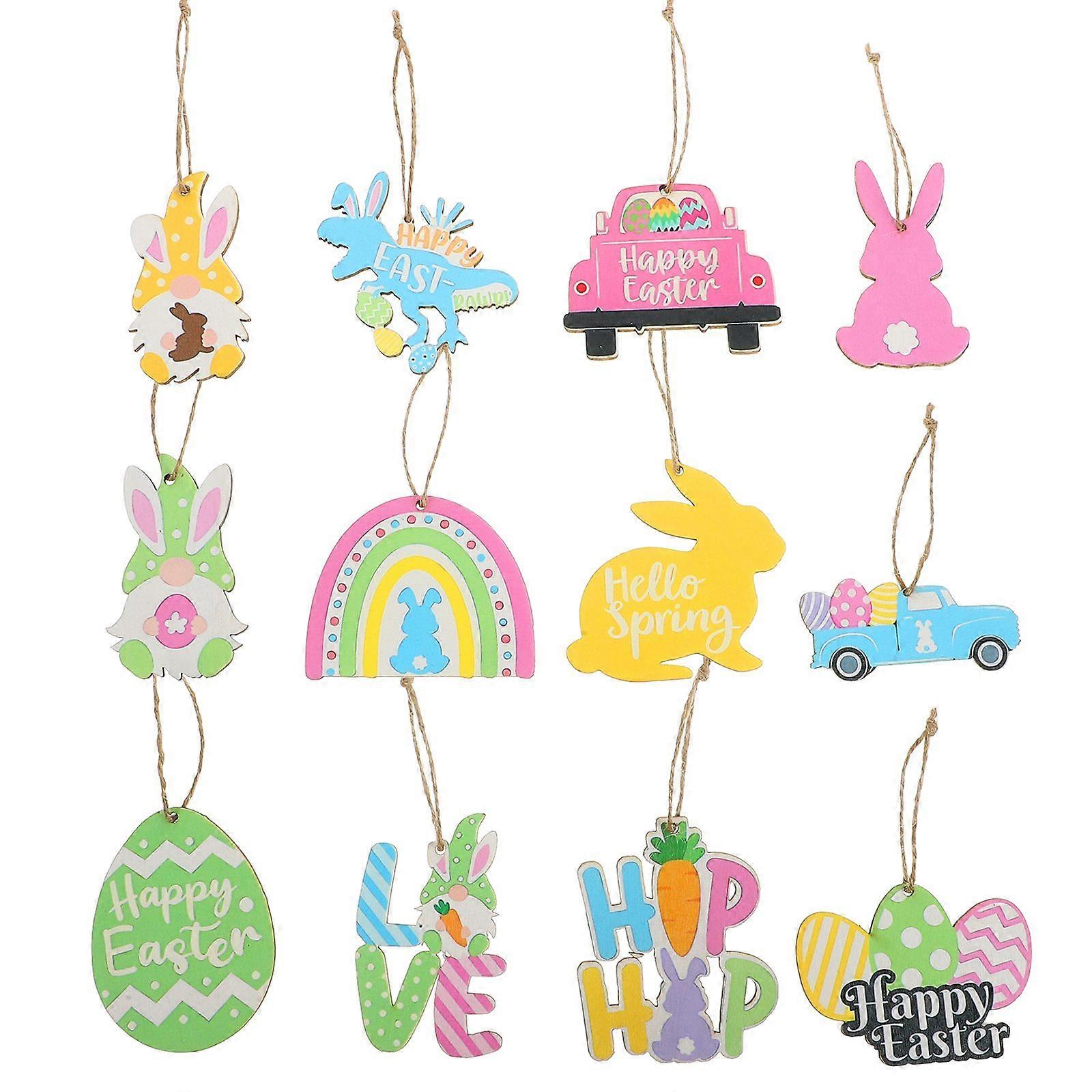 24Pcs Easter Tree Hanging Decorations Spring Festival Hanging Easter Crafts