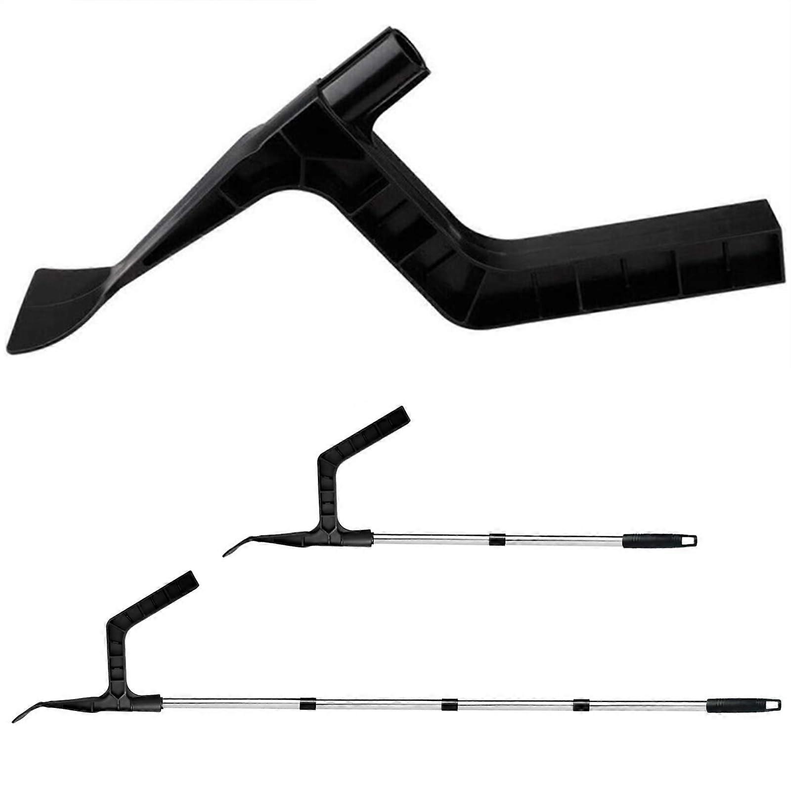 Gutter Cleaning Tool with Telescopic Adjustable Brush and Extendable Aluminum Pole for Roofs