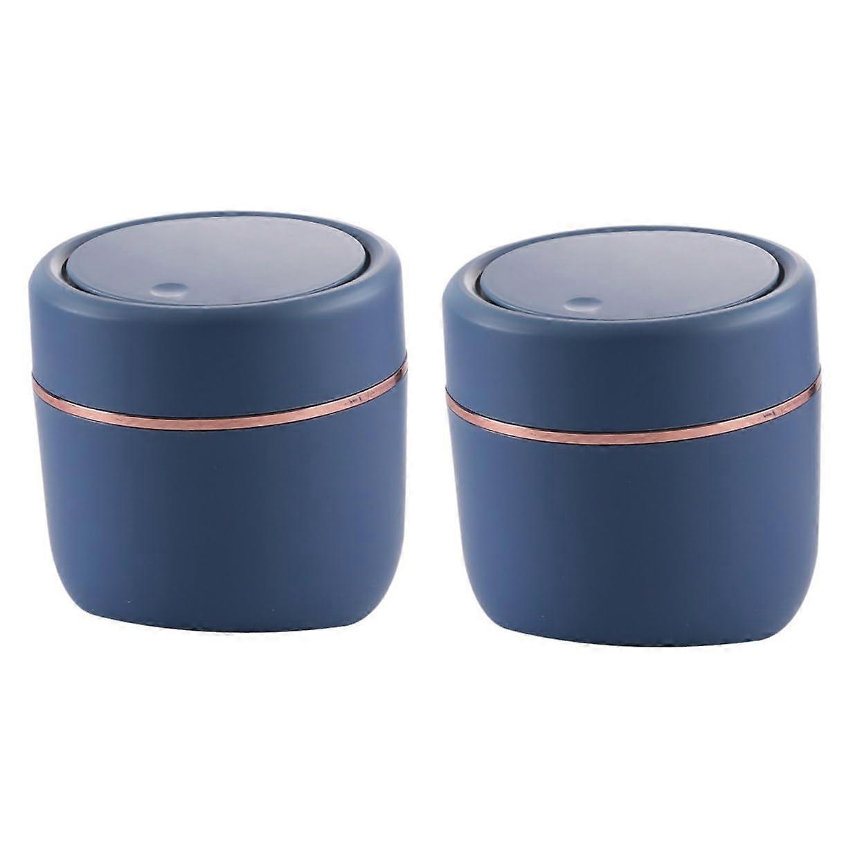 Mini Trash Can with Press Lid, Compact Desktop Waste Bin for Kitchen, Office and Home, 2pcs