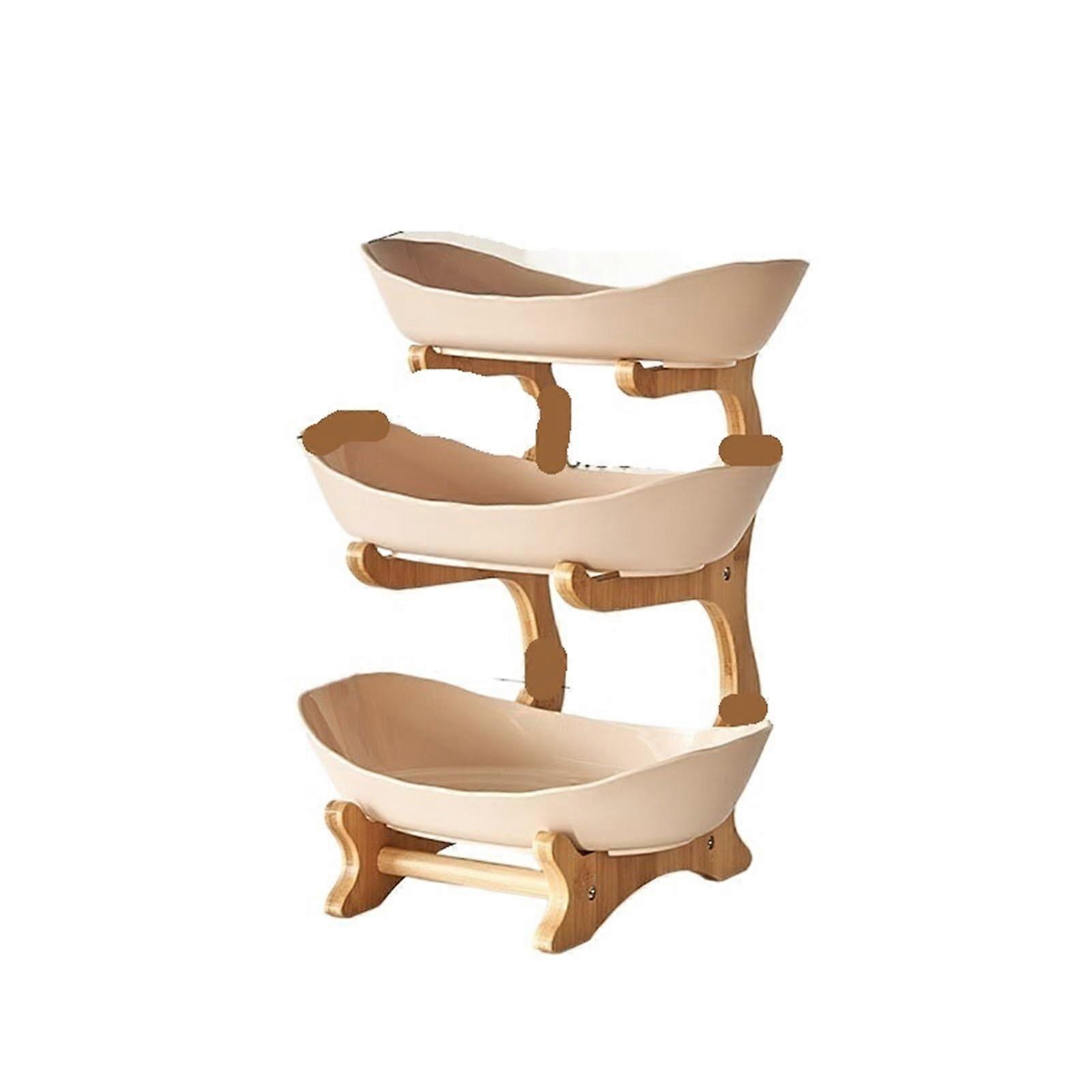 Fruit Serving Tray 3 Tier Plastic Stand for Parties, Snacks, Candy and Home Decor