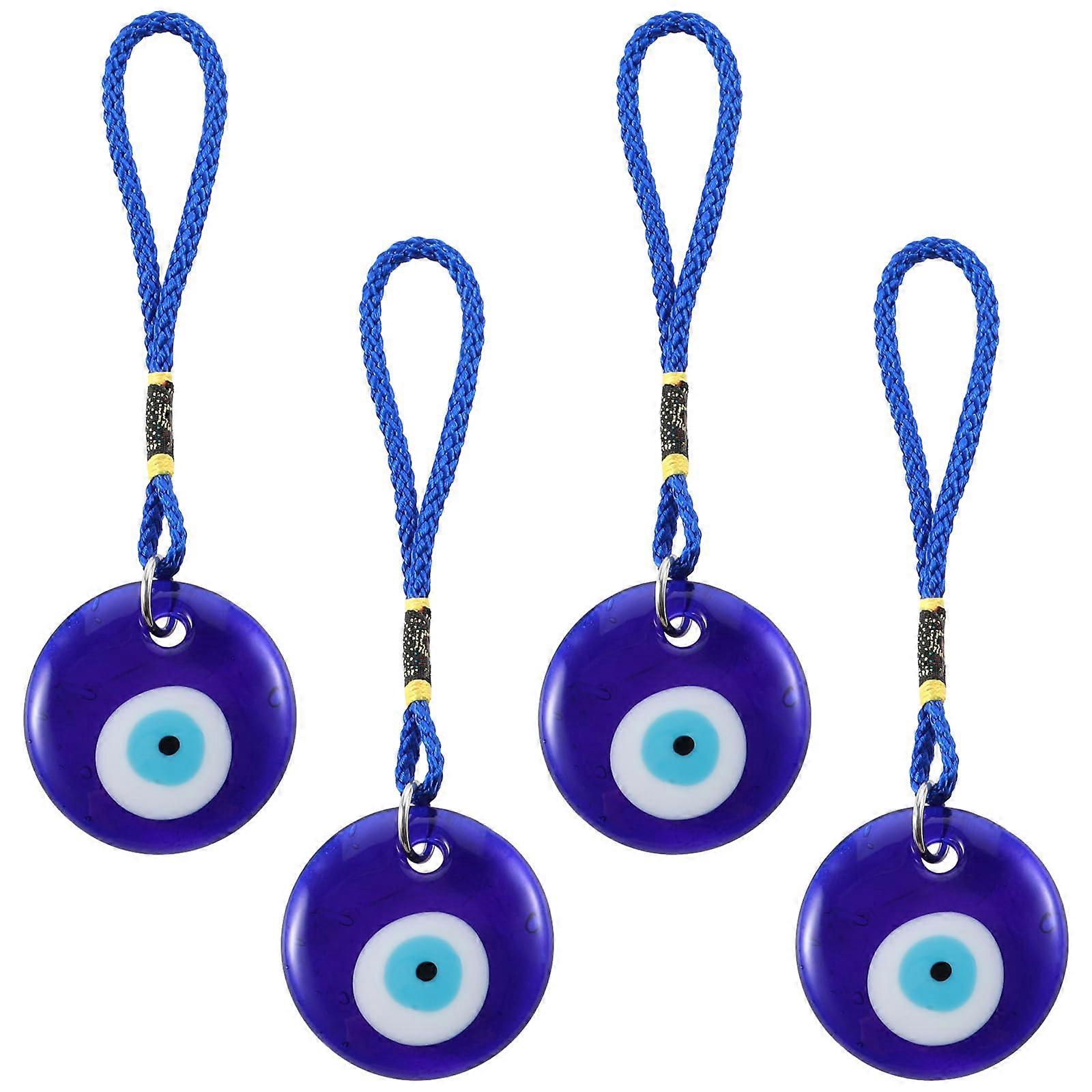 Blue Evil Eye Pendant Set – Glass Protection Amulet for Car Mirror, Home Wall, Wedding or Party Decor