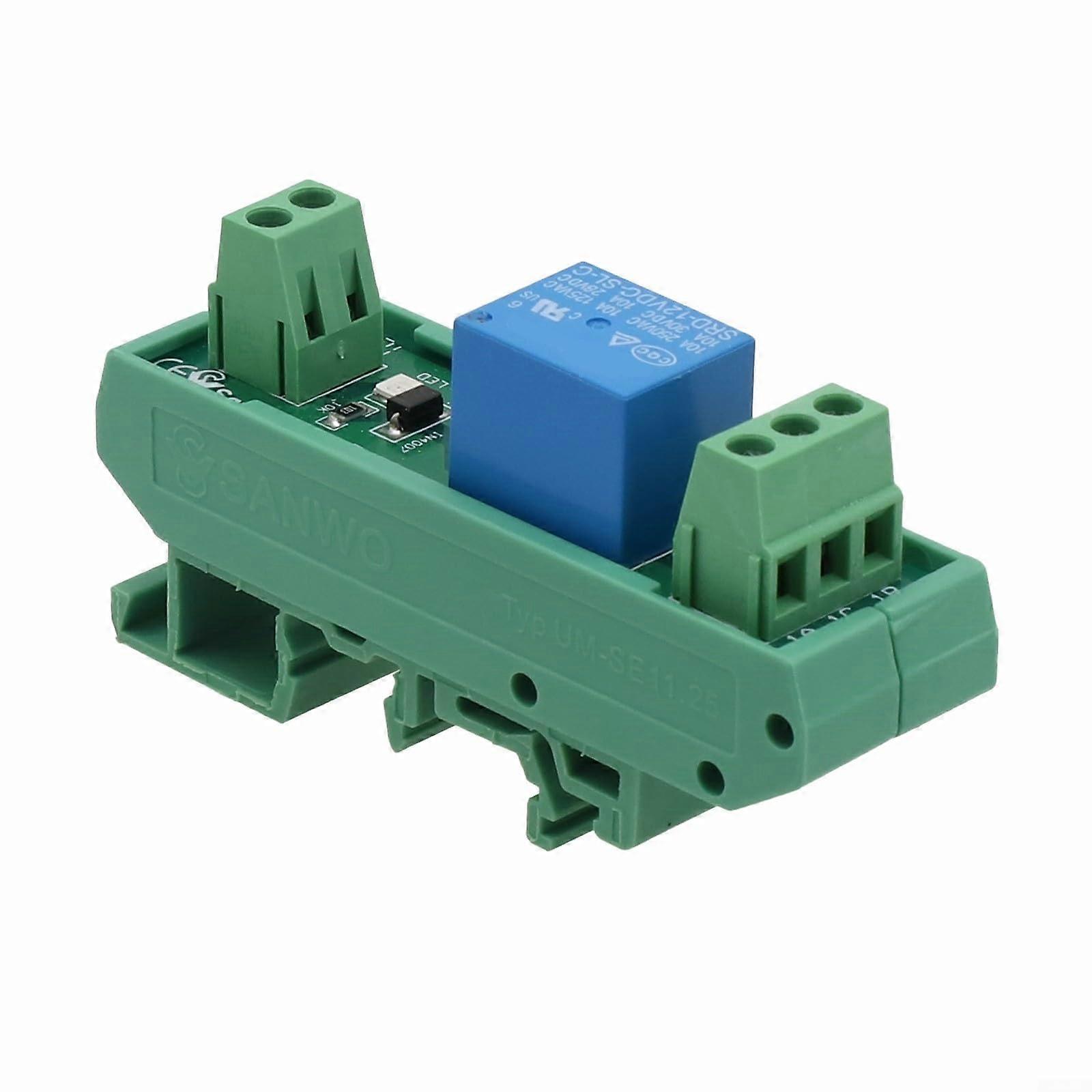 1 Channel DIN Rail Electromagnetic Relay Module 12V DC 10A with LED Indicator and Protection