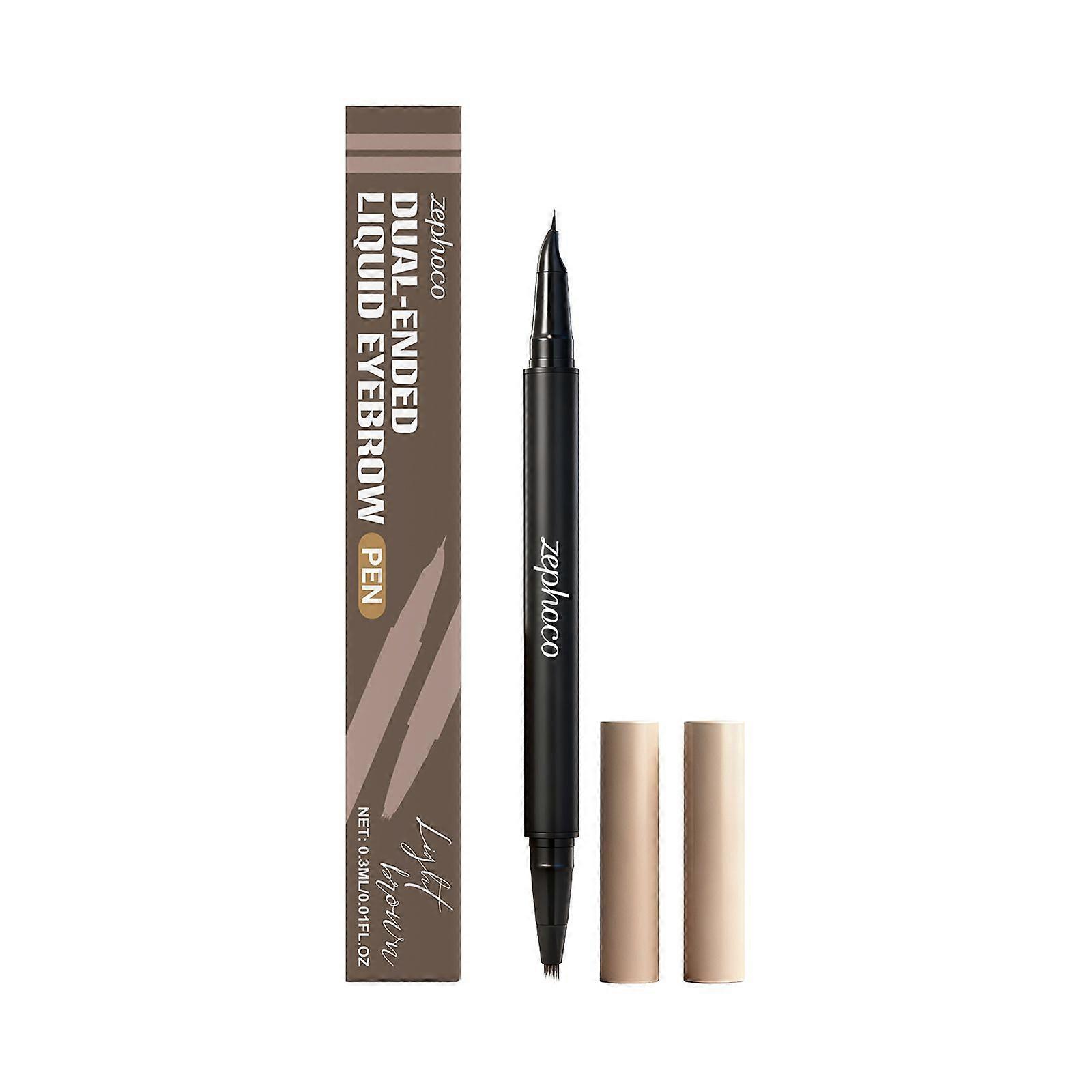 Zephoco Light Brown 2-In-1 Liquid Eyebrow Pencil Smooth And Effortlessly Shapes Natural, Defined Brows