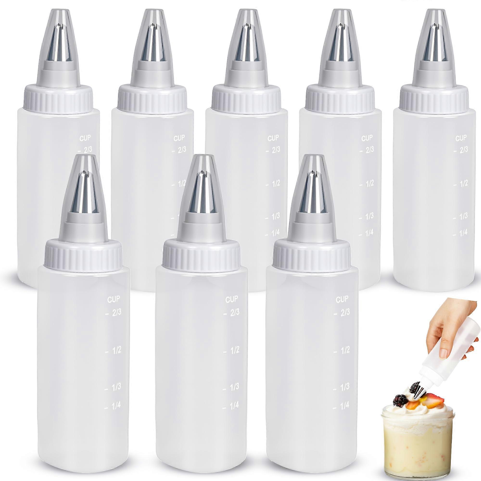 9 Pcs 6oz Cookie Icing Bottles Plastic Squeeze Bottles for MultiColor Baking and Cake Decorating