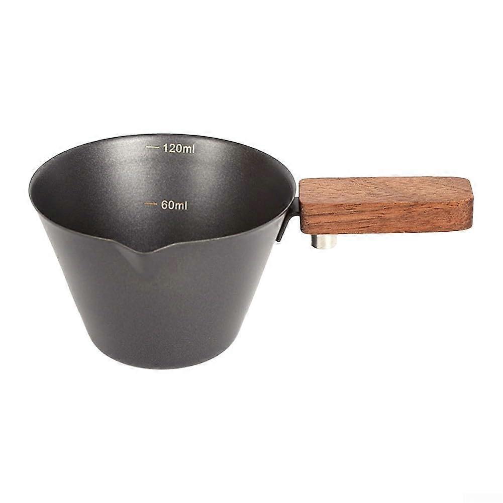 Espresso Measuring Cup with Integrated Scale Stainless Steel Black for Accurate Coffee Brewing