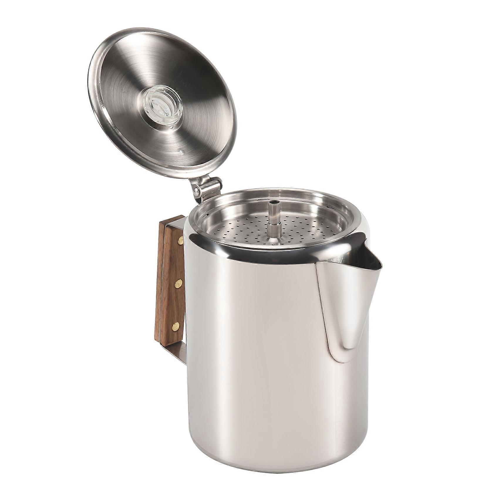 Percolateur Café | Cafetière à Percolation en Acier Inoxydable | Cafetière Portable Design Vintage Compact Pour Camping Plage Et Réunions Familiales Et Amicales