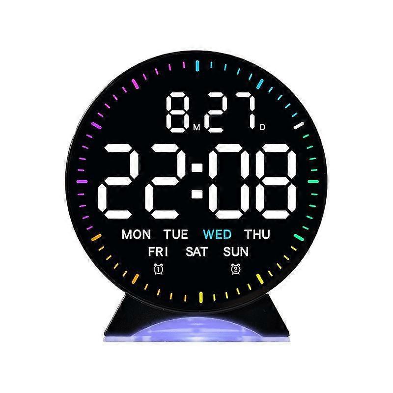 LED Multifunction Electronic Alarm Clock, Color: Black Shell White Light