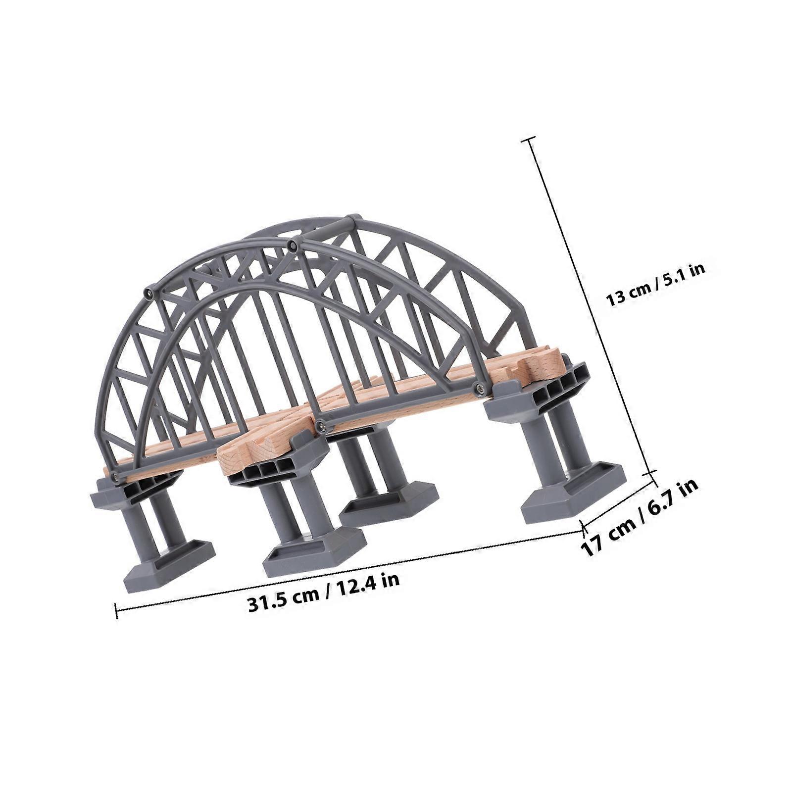 Grey Toy Train Track Bridge Accessory for Creative Play 1Pcs