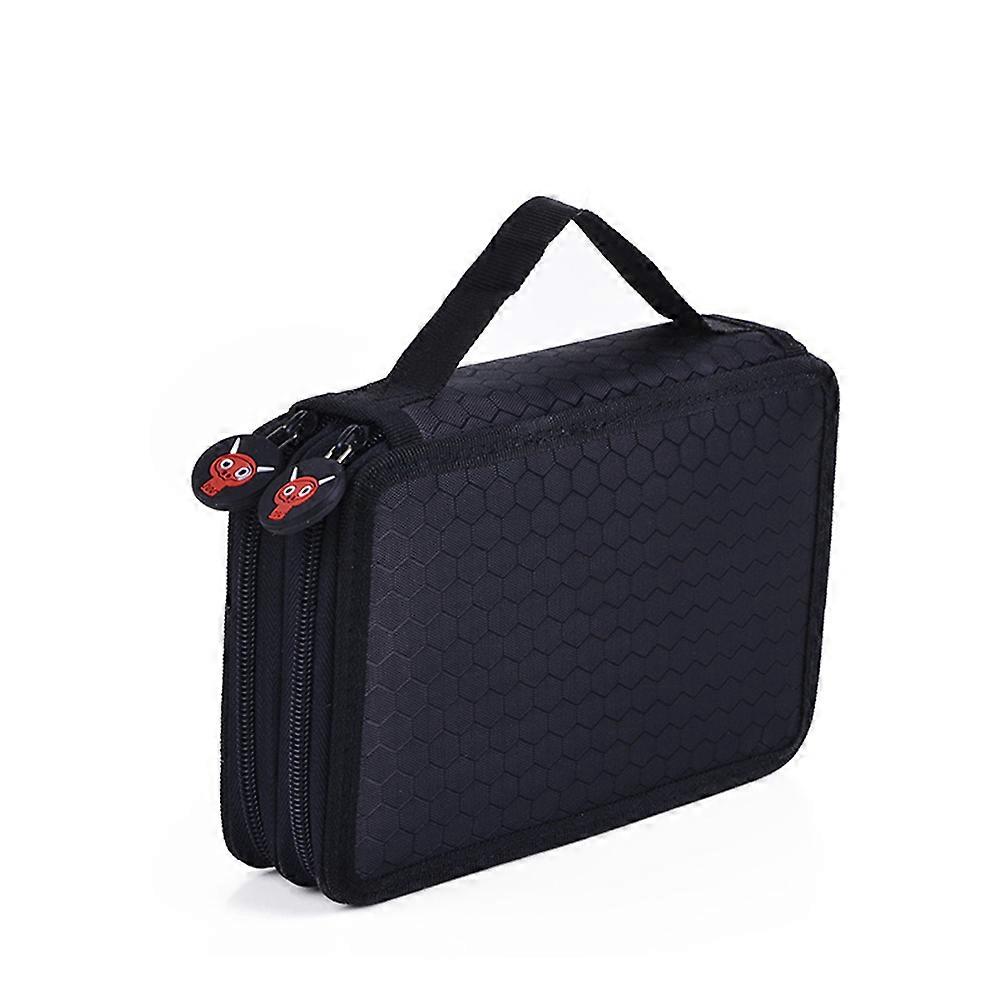 Black Colored Pencil Case with 32 Slots for Storage Handy Pen Bag