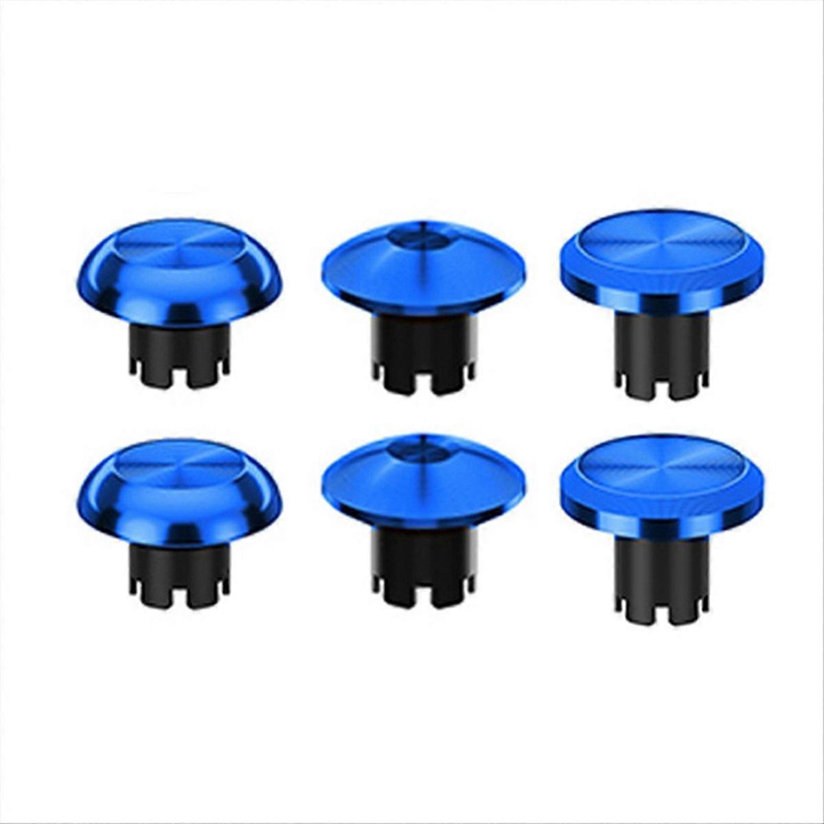 6-in-1 Metal Thumb Joystick Cap Accessory Blue
