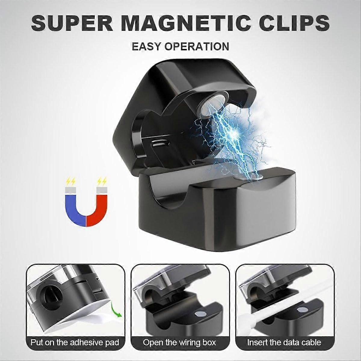 6Pack Magnetic Cable Management Clips, multicolor