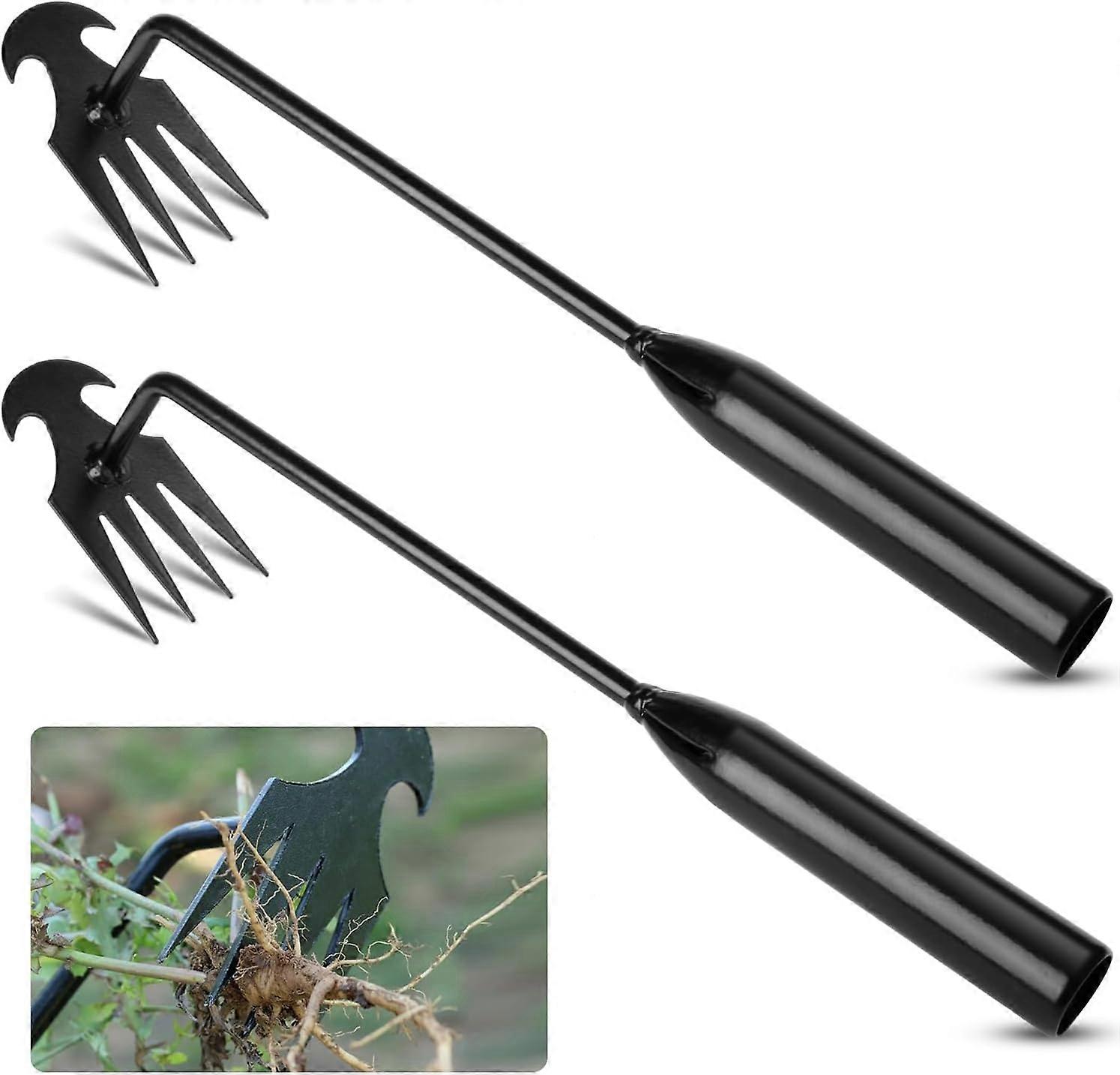 Manual weeder, four-pronged manual weeder