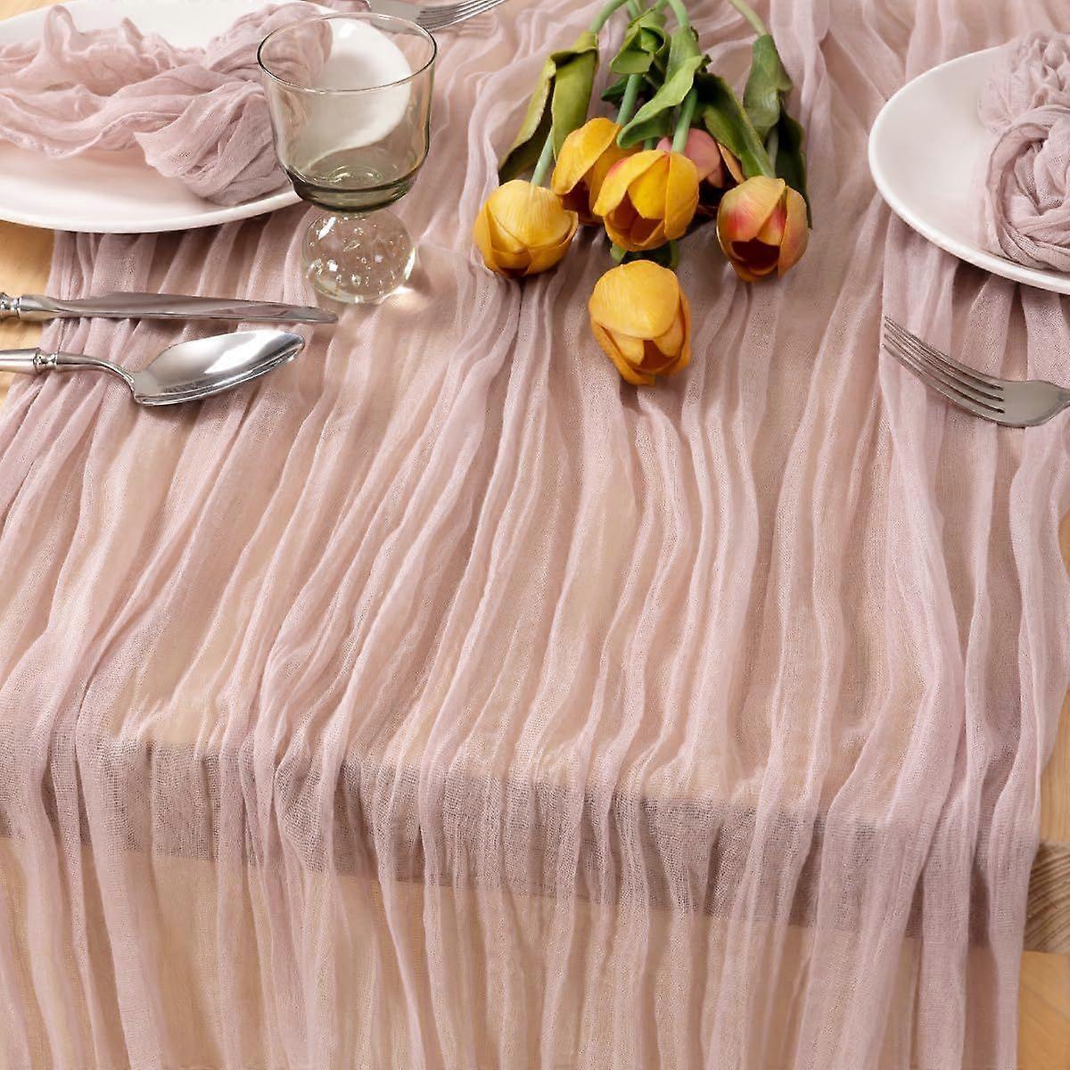Rustic Cheesecloth Table Runner 14ft Boho Cheese Cloth Table Runner for Wedding