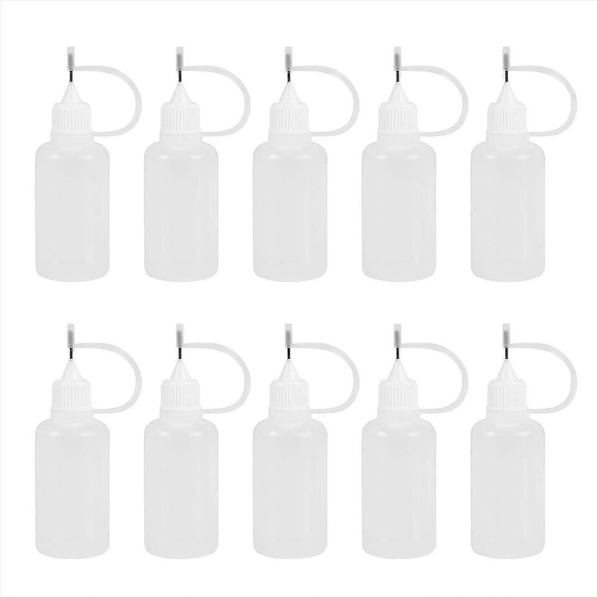 10Pcs 30Ml Plastic Squeezable Tip Applicator Bottle Refillable Dropper Bottles with Needle Tip Caps