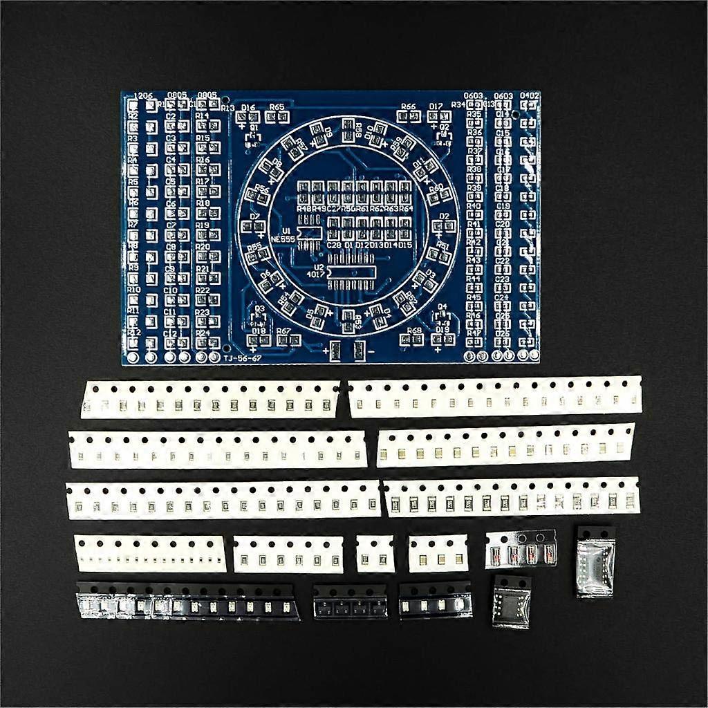 SMD Soldering Practice Kit with NE555 CD4017 Rotating LED Chaser for Electronics Learning