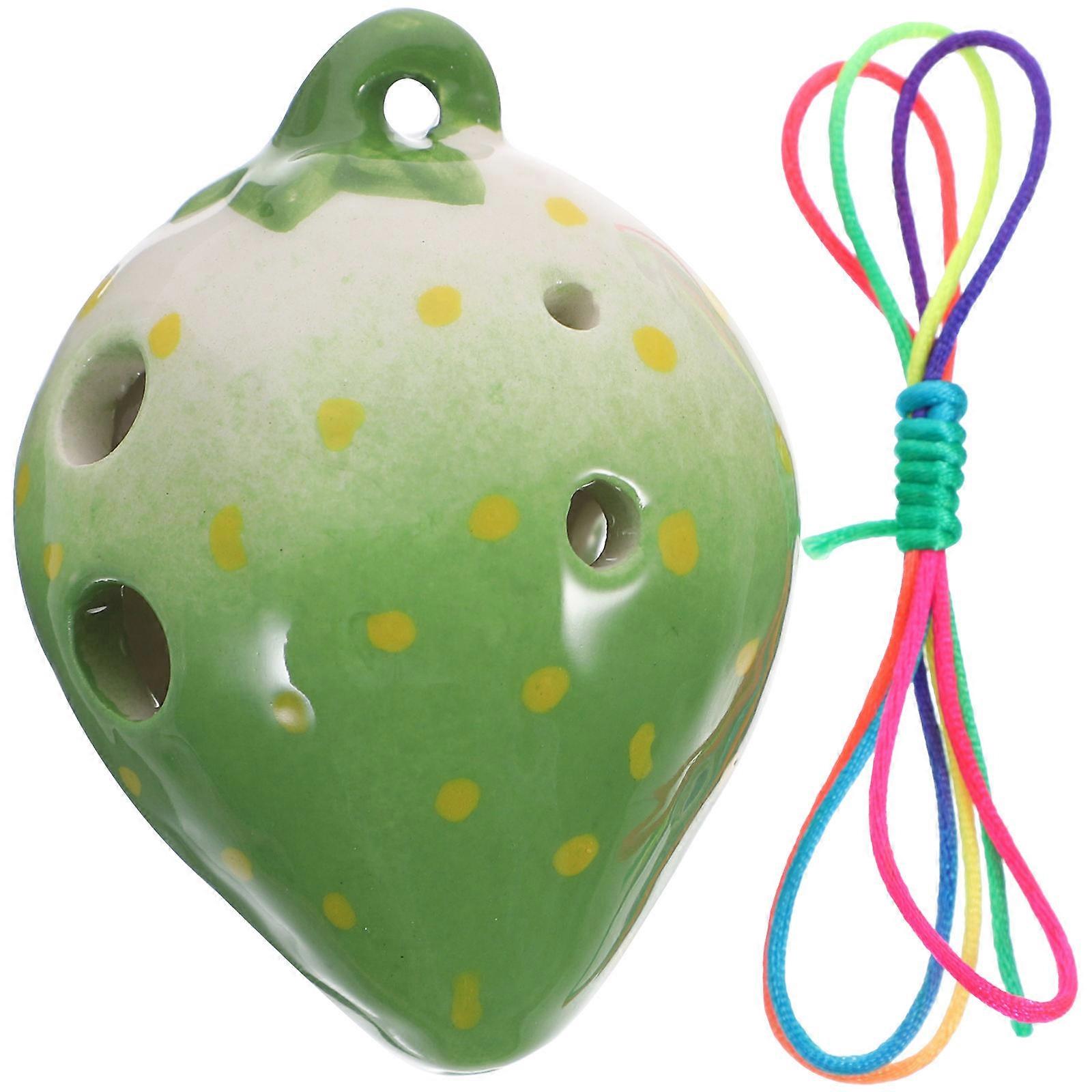 Ceramic Strawberry Shape Ocarina for Playing Beginners Practice