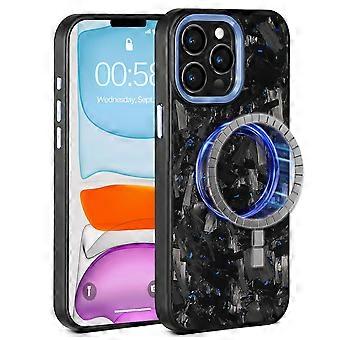 Carbon Fiber Case Blue for MagSafe iPhone 11, Real Forged Aramid Pattern with Drop Protection and Slim Grip