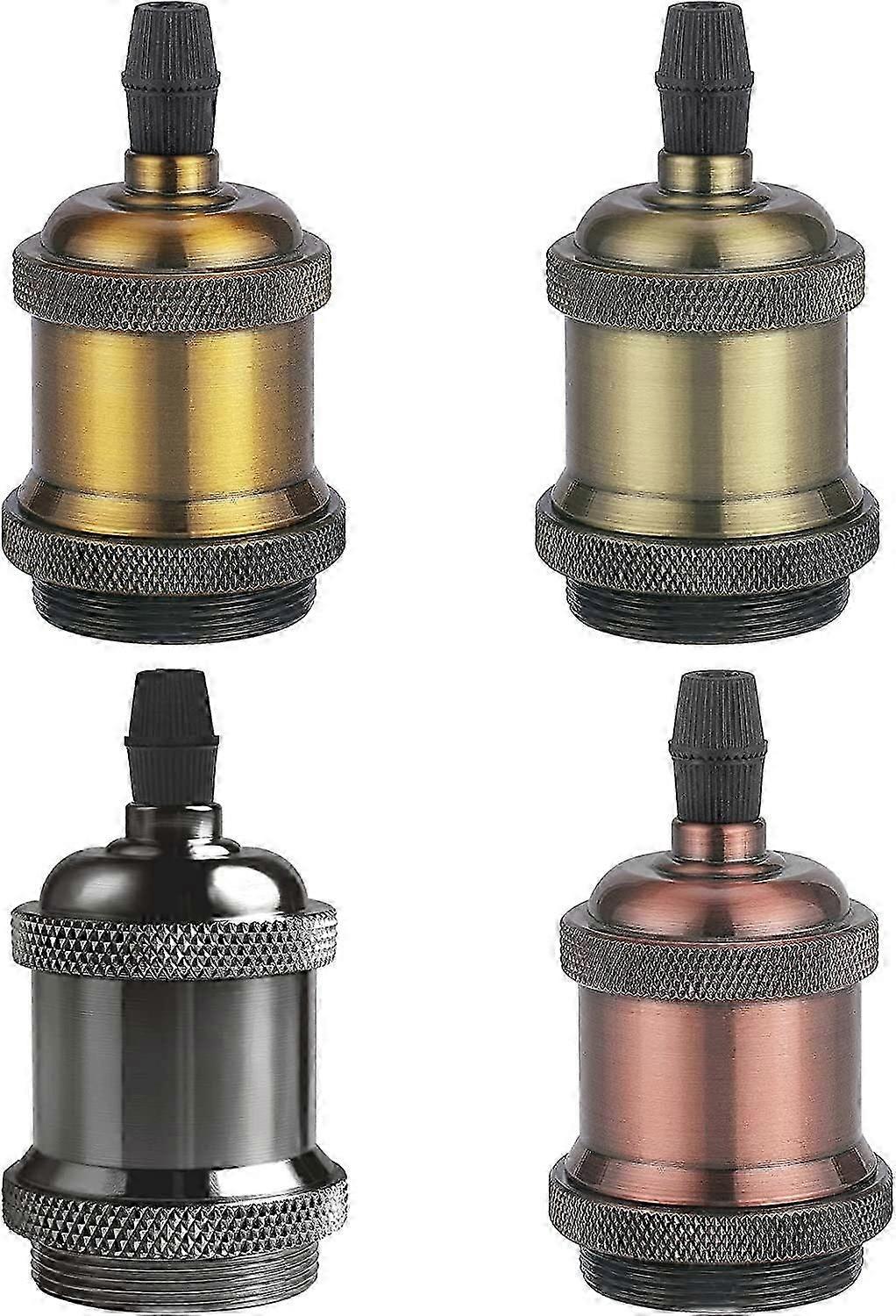 Vintage E27 lamp socket, Edison retro pendant lamp, Solid ceramic adapter, 4 Pieces mix socket