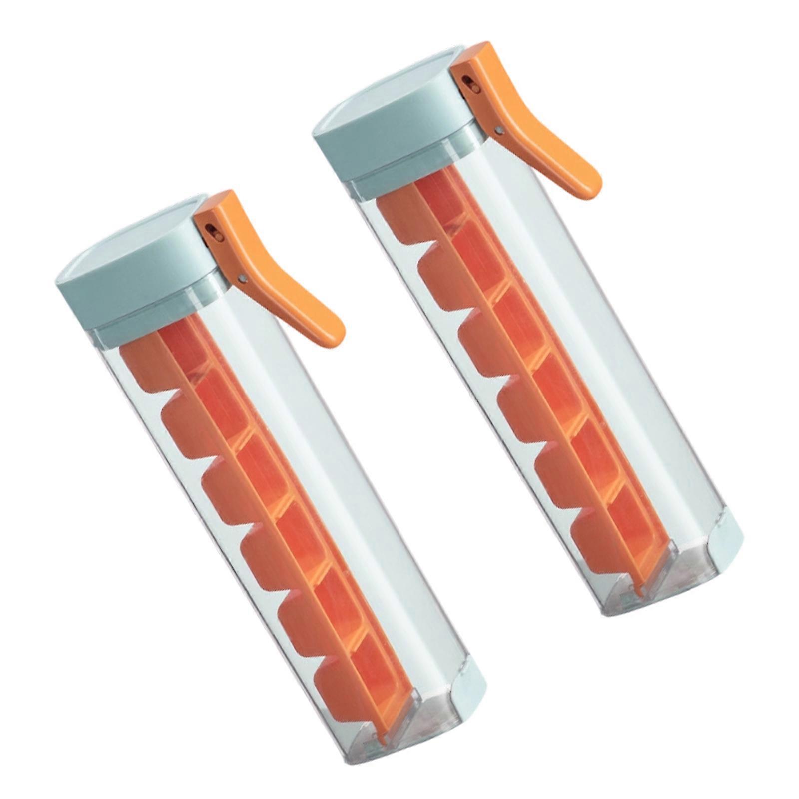 Modern 6 Section Ice Cubes Tray Produced For Effortlessly Single Hand Ejection Using Premium Nontoxic PP Materials  Orange