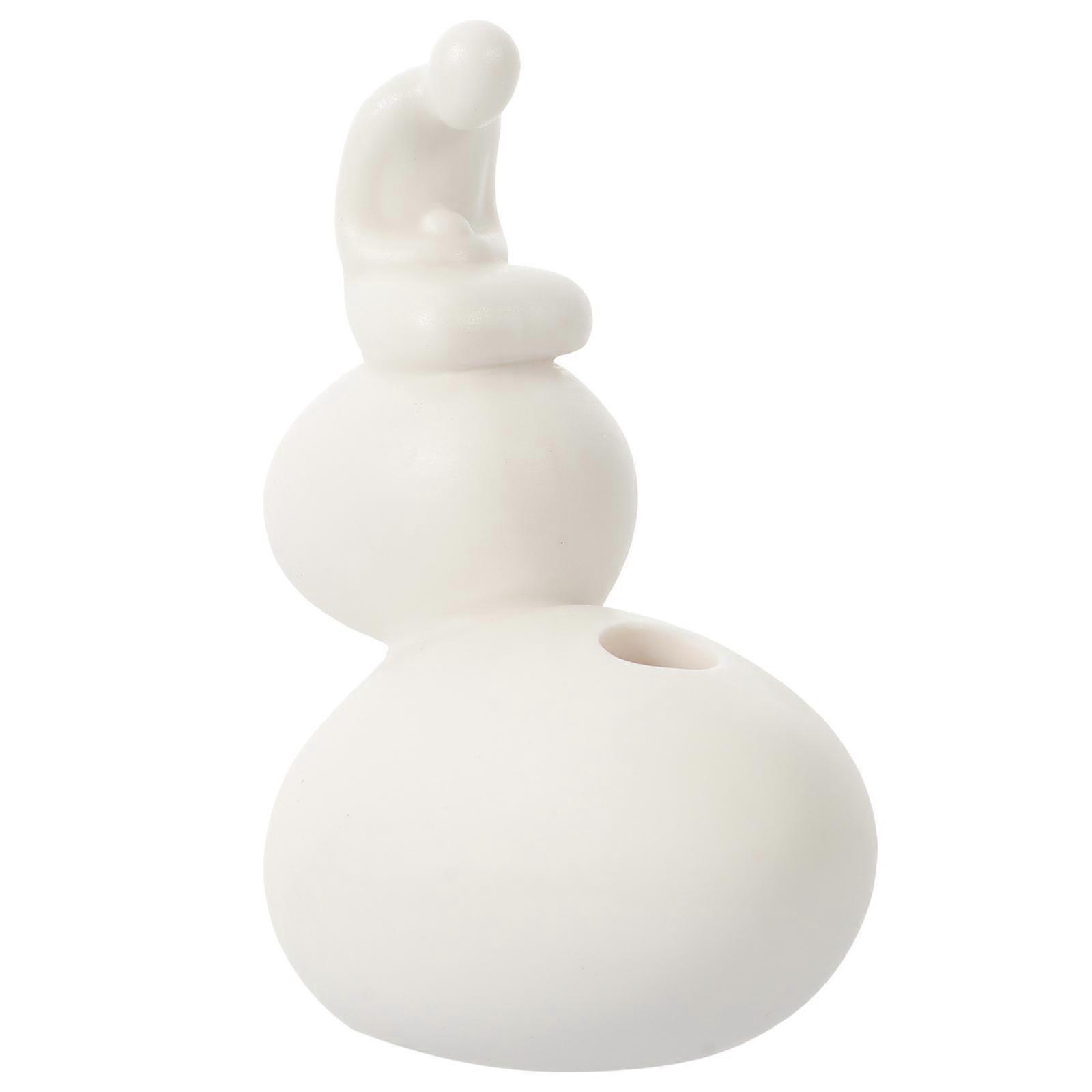 Ceramic Hydroponic Flower Container for Mini Plants 1Pcs White
