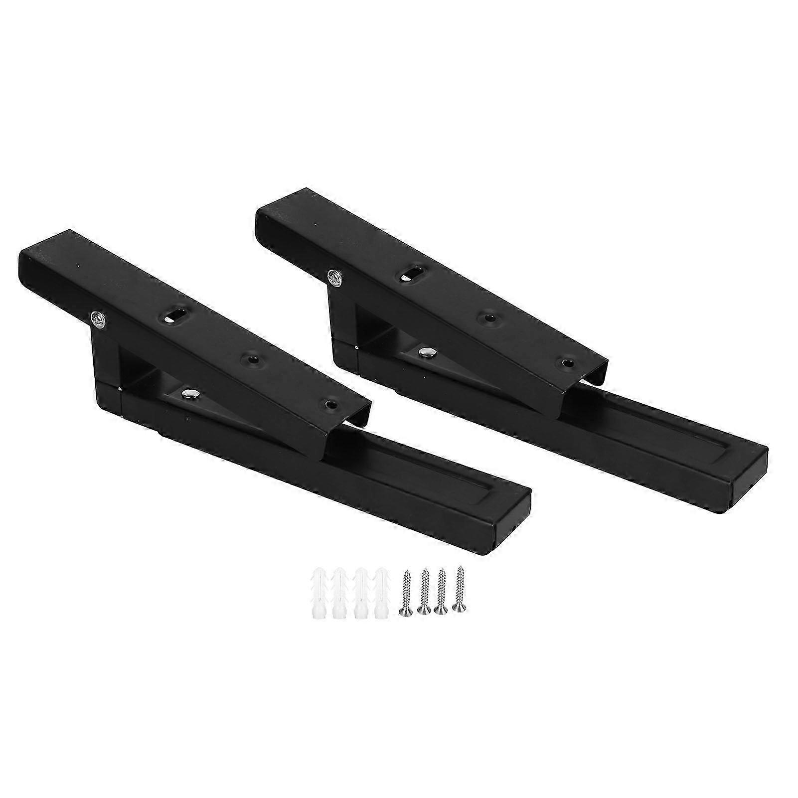 Telescopic Folding Shelf Bracket Wall Mounted Support Rack for Table Work Bench Black