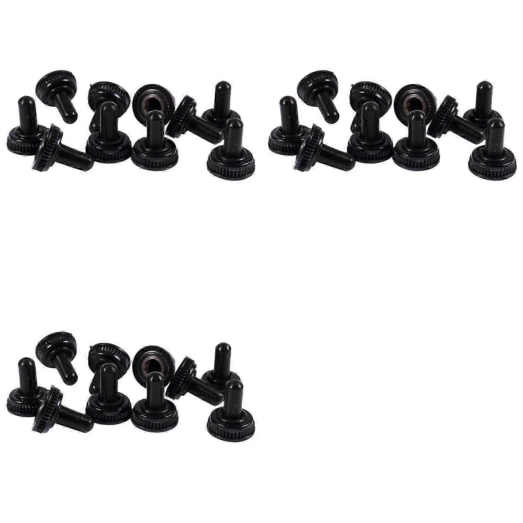30 X Waterproof Toggle Switch Boot Cap Black Rubber Cover 6mm Diameter