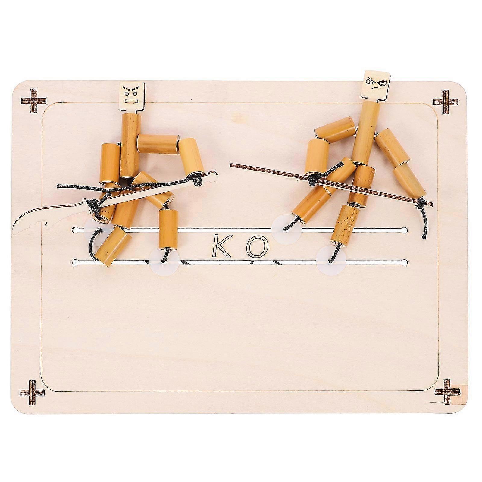 Funny Bamboo Puppet Kit For Children DIY Handcrafted Two-Player Combat 4 Sets Enhancing Creativity And Problem-solving