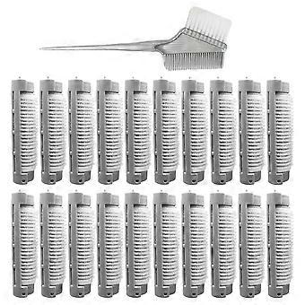 20 pcs Perm Bars Bangs Hair Roller Hair Volume Clip Hair Rollers with Clips Curling Clips with Brush