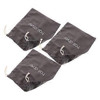 3pcs Haartrockner Taschen Kordelzug Sack Salon Haarwerkzeug Behälter Haartrockner Aufbewahrungstasche für Reisen Badezimmer Bürste Make-up Tasche